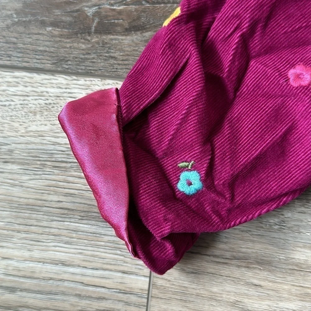 babyGap jacket size 4 toddler cranberry colored lined floral design